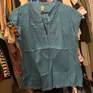 Converse One Star v-neck blue top crochet NWT